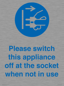 Please switch this appliance off at the socket when not in use